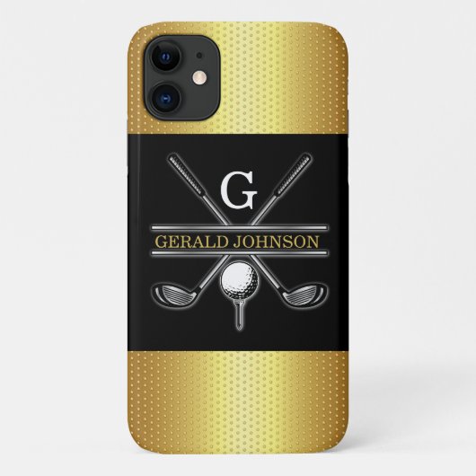 Minimalistisches Elegant Golf Monogram Case-Mate iPhone Hülle (Rückseite)