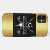 Minimalistisches Elegant Golf Monogram Case-Mate iPhone Hülle (Rückseite (Horizontal))