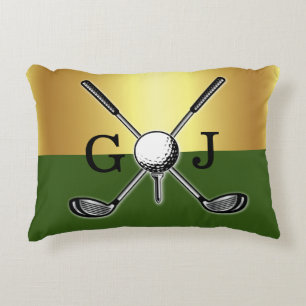 Minimalistisches Elegant Golf Monogram Dekokissen