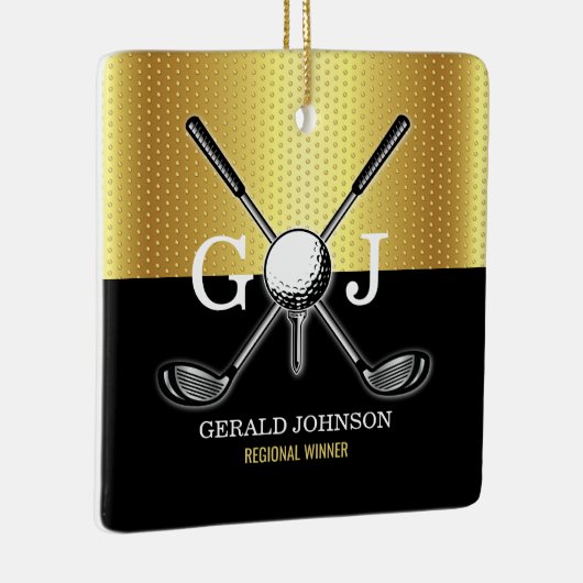 Minimalistisches Elegant Golf Monogram Keramikornament (Rechts)