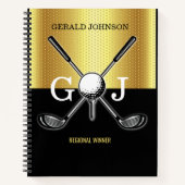 Minimalistisches Elegant Golf Monogram Notizblock (Vorderseite)