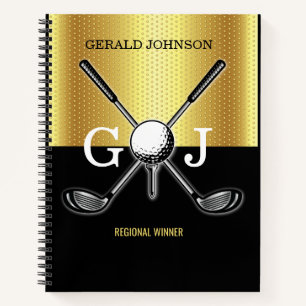 Minimalistisches Elegant Golf Monogram Notizblock