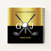 Minimalistisches Elegant Golf Monogram Notizblock (Rückseite)