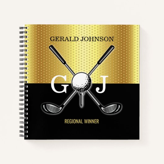 Minimalistisches Elegant Golf Monogram Notizblock (Vorderseite)