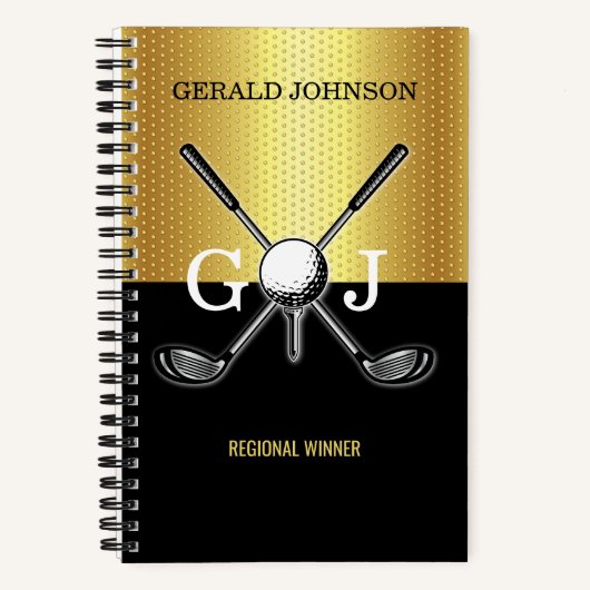 Minimalistisches Elegant Golf Monogram Notizblock (Vorderseite)