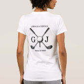 Minimalistisches Elegant Golf Monogram T-Shirt (Rückseite)