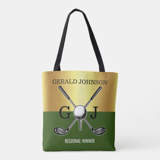 Minimalistisches Elegant Golf Monogram Tasche (Rückseite)