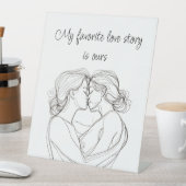 Minimalistisches Elegant Lesbian Kiss Sockelschild (In Situ)