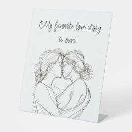 Minimalistisches Elegant Lesbian Kiss Sockelschild