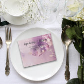 Minimalistisches Elegant Lilac Floral QR Code Foto All In One Einladung