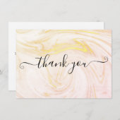 Minimalistisches Elegant-Marble-Skript Dankeskarte (Vorne/Hinten)