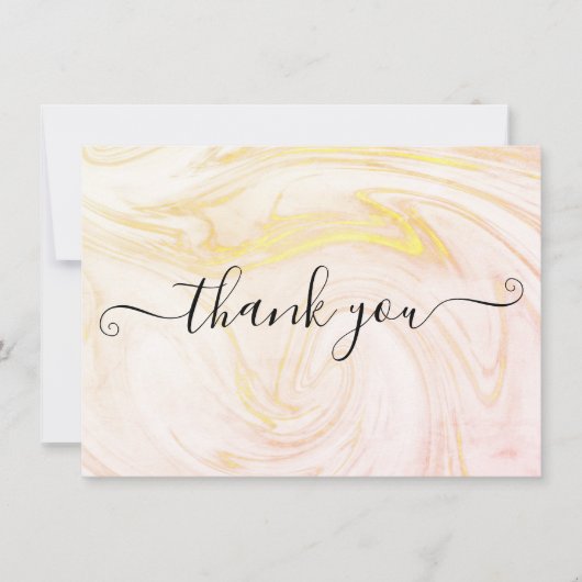 Minimalistisches Elegant-Marble-Skript Dankeskarte (Vorderseite)