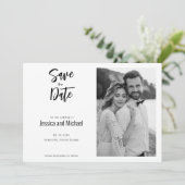 💍 Minimalistisches Elegant mit Foto Save The Date (Stehend Vorderseite)