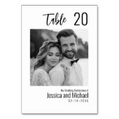 💍 Minimalistisches Elegant mit Gästeliste Tischnummer (Vorderseite)