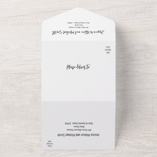 💍 Minimalistisches Elegant mit QR-Code All In One Einladung (Außenbereich)