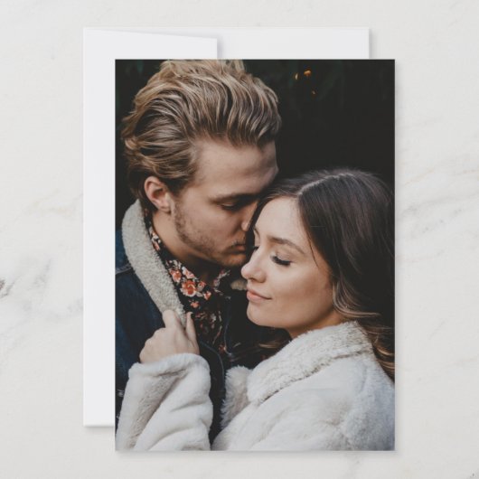 Minimalistisches Elegant Senf Foto Save the Date Einladung (Rückseite)