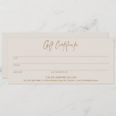 Minimalistisches Elegant Taupe Modernes Geschenkgu (Vorne/Hinten)