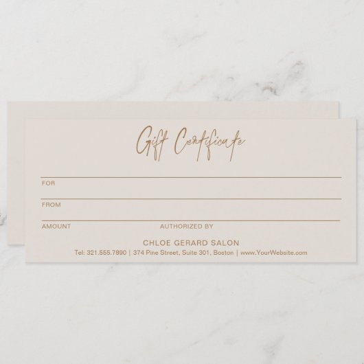 Minimalistisches Elegant Taupe Modernes Geschenkgu (Vorne/Hinten)