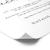 Minimalistisches Elegant-Unplugged-Hochzeitssymbol Poster (Ecke)