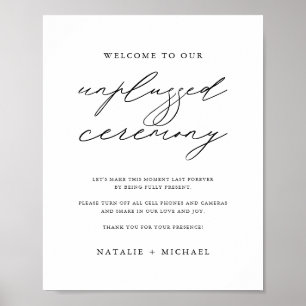 Minimalistisches Elegant-Unplugged-Hochzeitssymbol Poster