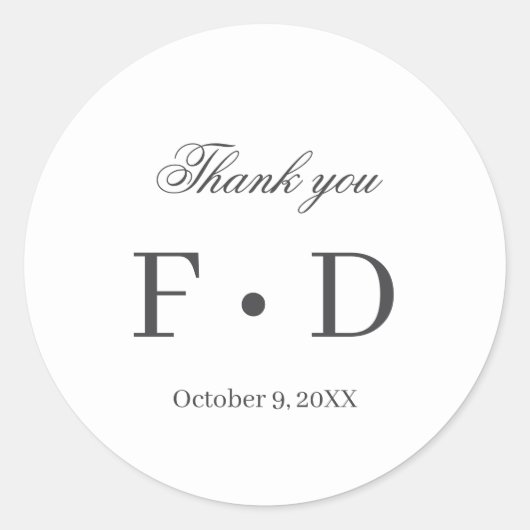 Minimalistisches Elegant Vielen Dank, Sticker (Vorderseite)