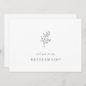 Minimalistisches Elegant wirst du meine Bridesmaid (Vorne/Hinten)