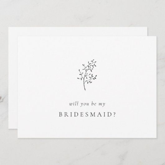 Minimalistisches Elegant wirst du meine Bridesmaid (Vorne/Hinten)