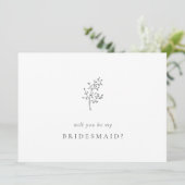 Minimalistisches Elegant wirst du meine Bridesmaid (Stehend Vorderseite)