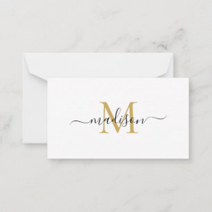 Minimalistisches Elegante Chic Monogram Script Bla Mitteilungskarte