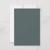 Minimalistisches elegantes Aquamarin Blush Wedding RSVP Karte (Rückseite)