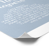 Minimalistisches elegantes Baby Dusche Blue Diaper Poster (Ecke)