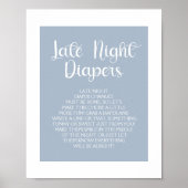 Minimalistisches elegantes Baby Dusche Blue Diaper Poster (Vorne)