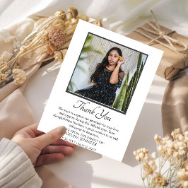 Minimalistisches Elegantes Beileid Gedenkstätte Fo Dankeskarte