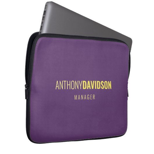 Minimalistisches elegantes Berufliches Indigo & Ge Laptopschutzhülle (Vorne Rechts)