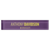 Minimalistisches elegantes Berufliches Indigo & Ge Namensplakette (Vorderseite)