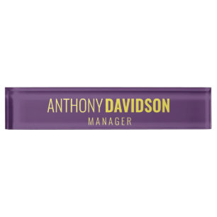 Minimalistisches elegantes Berufliches Indigo & Ge Namensplakette