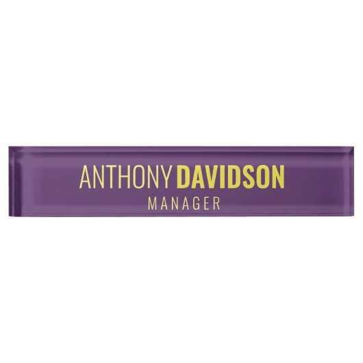 Minimalistisches elegantes Berufliches Indigo & Ge Namensplakette (Vorderseite)