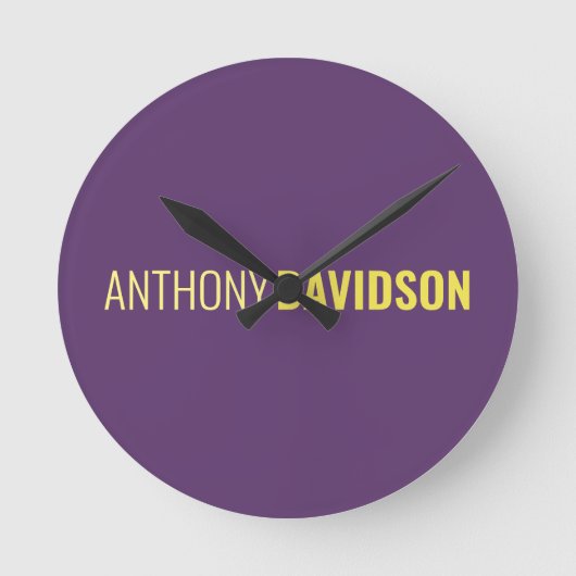 Minimalistisches elegantes Berufliches Indigo & Ge Runde Wanduhr (Vorderseite)