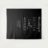 Minimalistisches elegantes Black Wedding Banner Wandteppich (Vorderseite (Horizontal))
