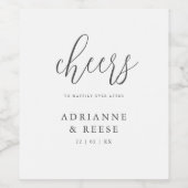 Minimalistisches elegantes Black & White Wedding W Weinetikett (Einzelnes Label)