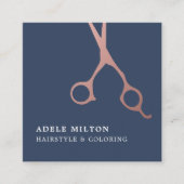 Minimalistisches Elegantes Blue Rose Quadratische Visitenkarte (Vorderseite)