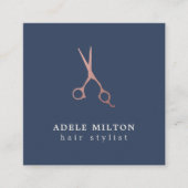 Minimalistisches Elegantes Blue Rose Quadratische Visitenkarte (Vorderseite)