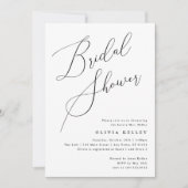 Minimalistisches elegantes Brautparty Schwarz/Weiß Einladung (Vorderseite)