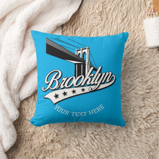 Minimalistisches elegantes Brooklyn Bridge Design Kissen (Decke)