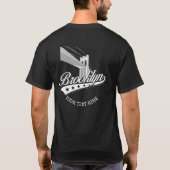 Minimalistisches elegantes Brooklyn Design Schwarz T-Shirt (Rückseite)