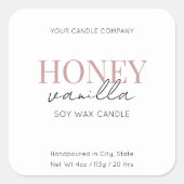 Minimalistisches elegantes Candle Cosmetic-Aufkleb Quadratischer Aufkleber (Vorderseite)