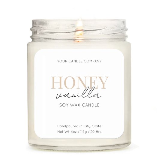 Minimalistisches elegantes Candle Cosmetic-Aufkleb Quadratischer Aufkleber