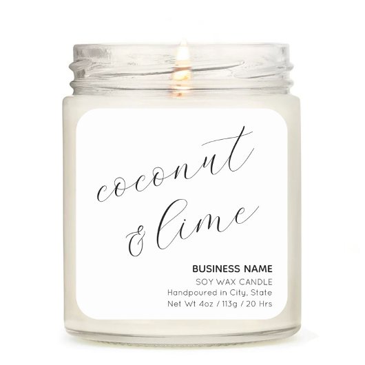 Minimalistisches elegantes Candle Cosmetic-Aufkleb Quadratischer Aufkleber