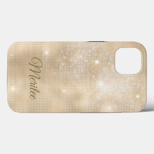 Minimalistisches Elegantes Champagne Sparkle Case-Mate iPhone Hülle (Rückseite (Horizontal))