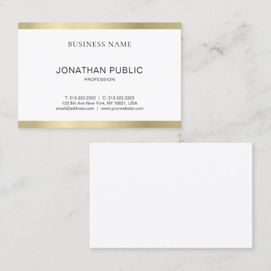 Minimalistisches elegantes Design Beruflich Schlic Visitenkarte (Vorne/Hinten)